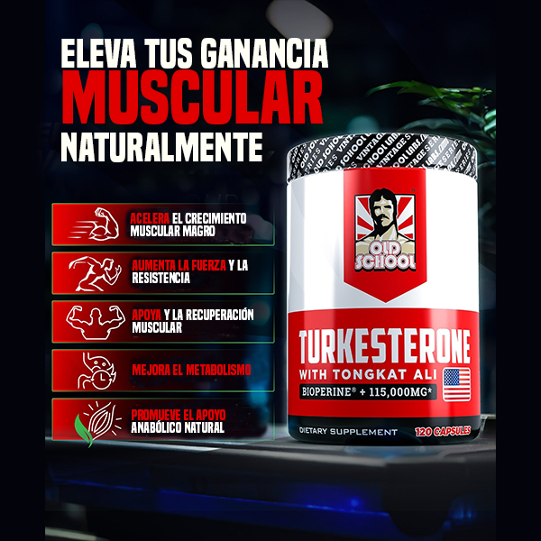 TURKESTERONE CON TONGKAT ALI 120 CAPS -  ENVÍO GRATIS 💪💯